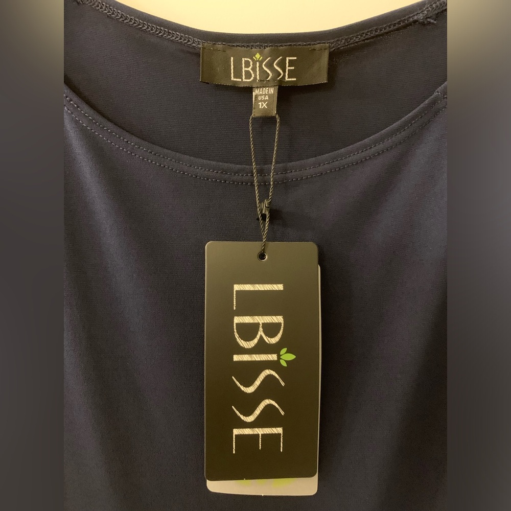 #545 - NWT LBISSE Brand Swing Midi Dress, Cap Sleeve, NAVY BLUE, Plus SIZE 1X